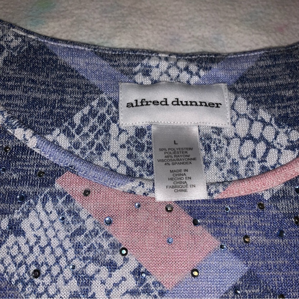 Alfred Dunner Patchwork Shirt Large - image 2